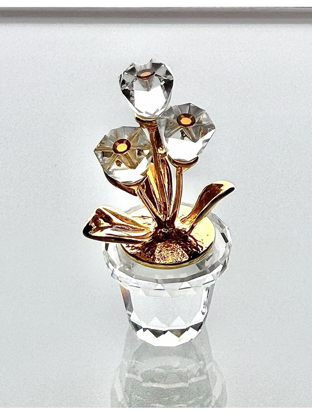Swarovski Your Special Treasures - Tulip Flowers in Pot w/ Gold, 1 7/8"